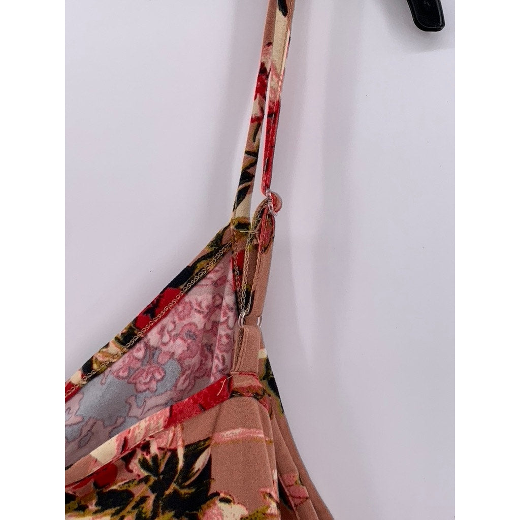 ROGUE COLLECTION Women's Plus Salmon Pink Floral Mini Dress SZ 3X