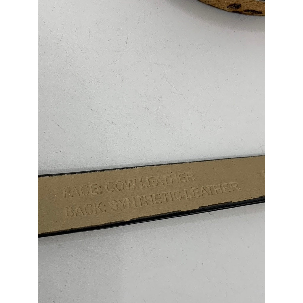 BANANA REPUBLIC Women's Animal Print Cow Leather Skinny Belt SZ L