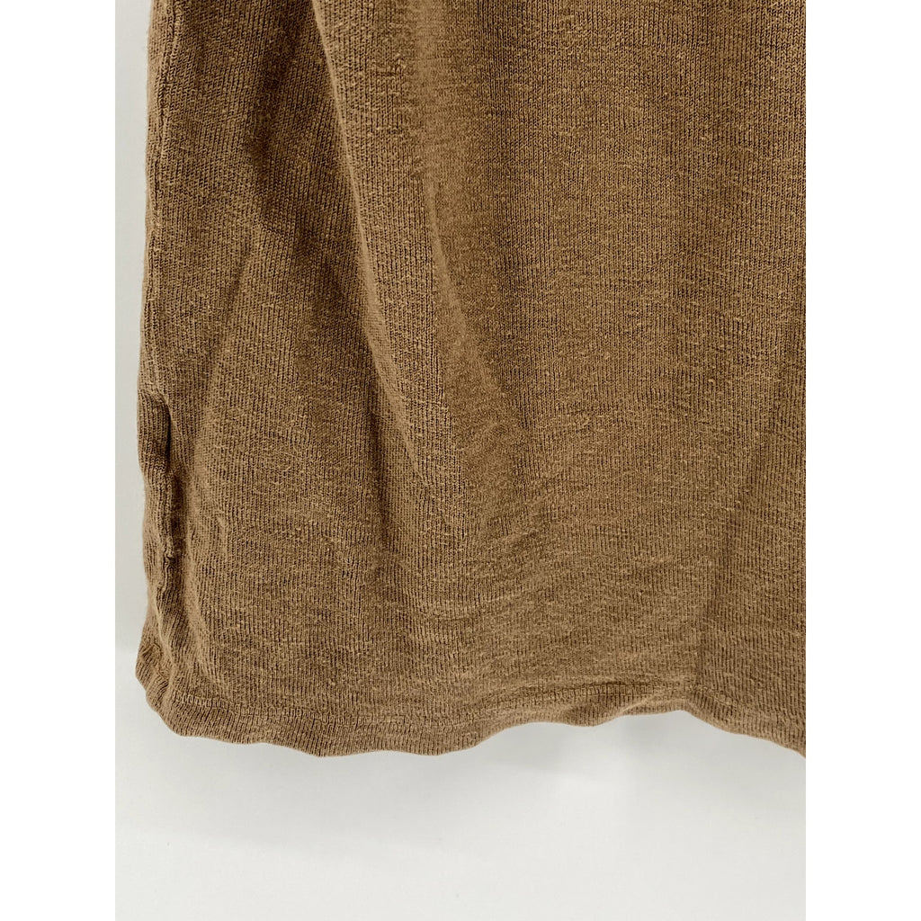 JUNGMAVEN Men's Brown Knit Crewneck Short Sleeve Lightweight Casual T-Shirt SZ L