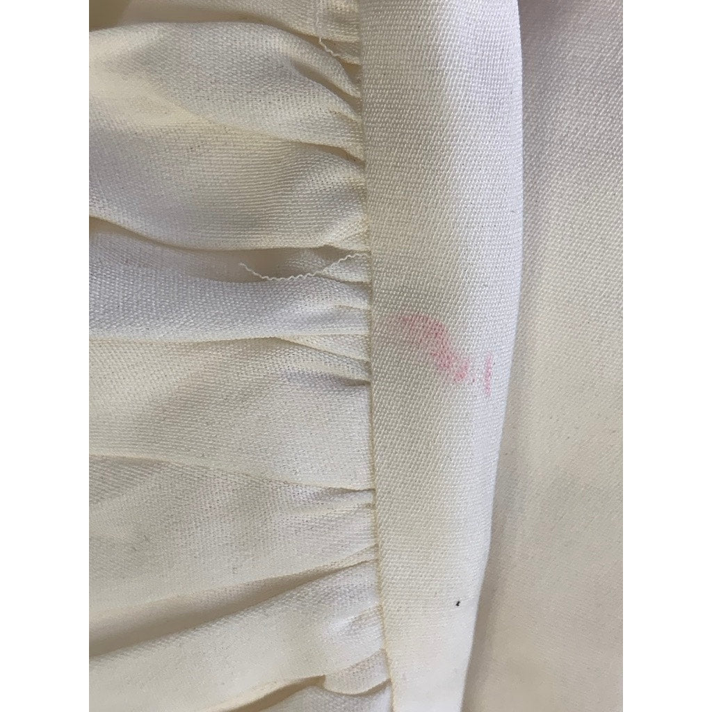 ABERCROMBIE & FITCH Women's Cream V-Neck O-Ring Cropped Top SZ XL