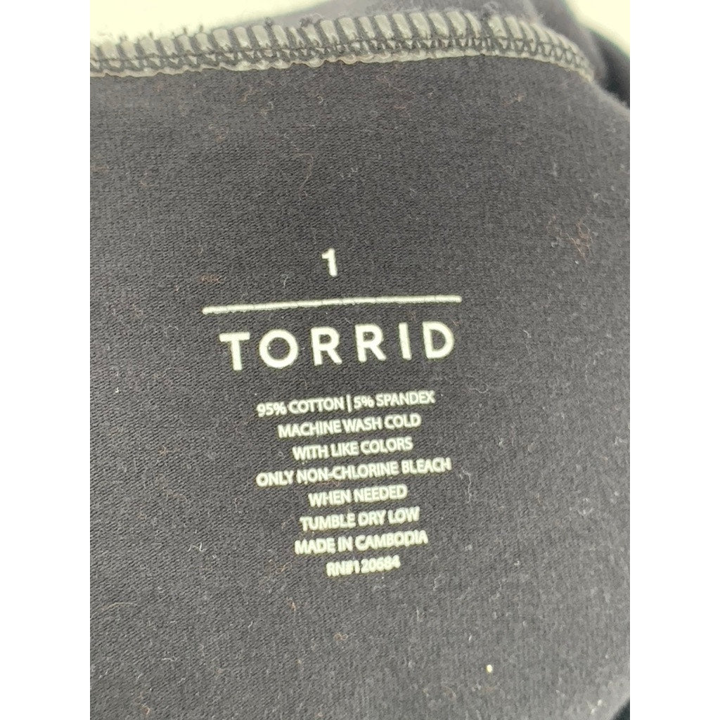 TORRID Women’s Black Solid Bodycon Mini Skirt SZ 1