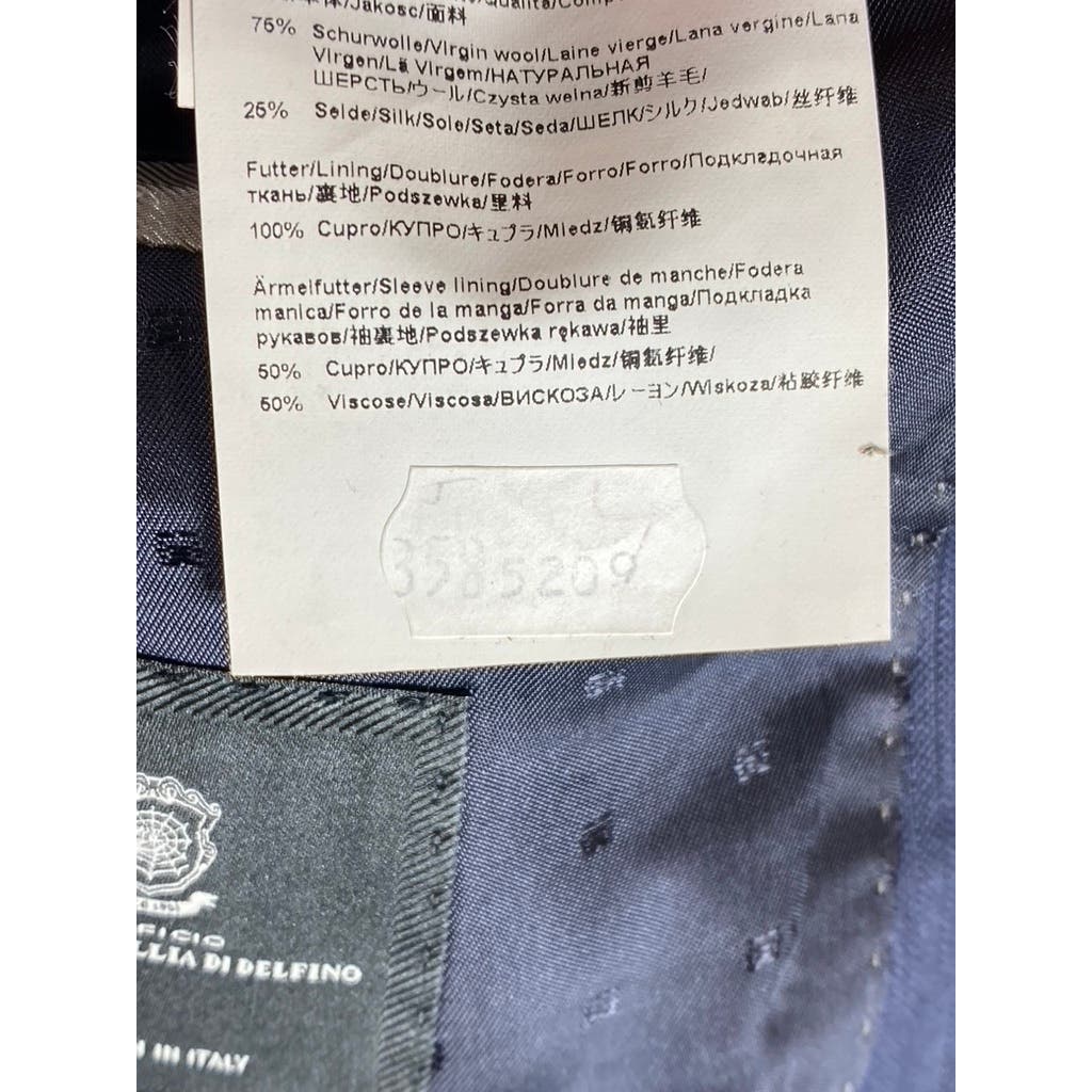 BOSS HUGO BOSS Men's Navy Tailored Wool-Silk Two-Button Suit Jacket SZ 42R