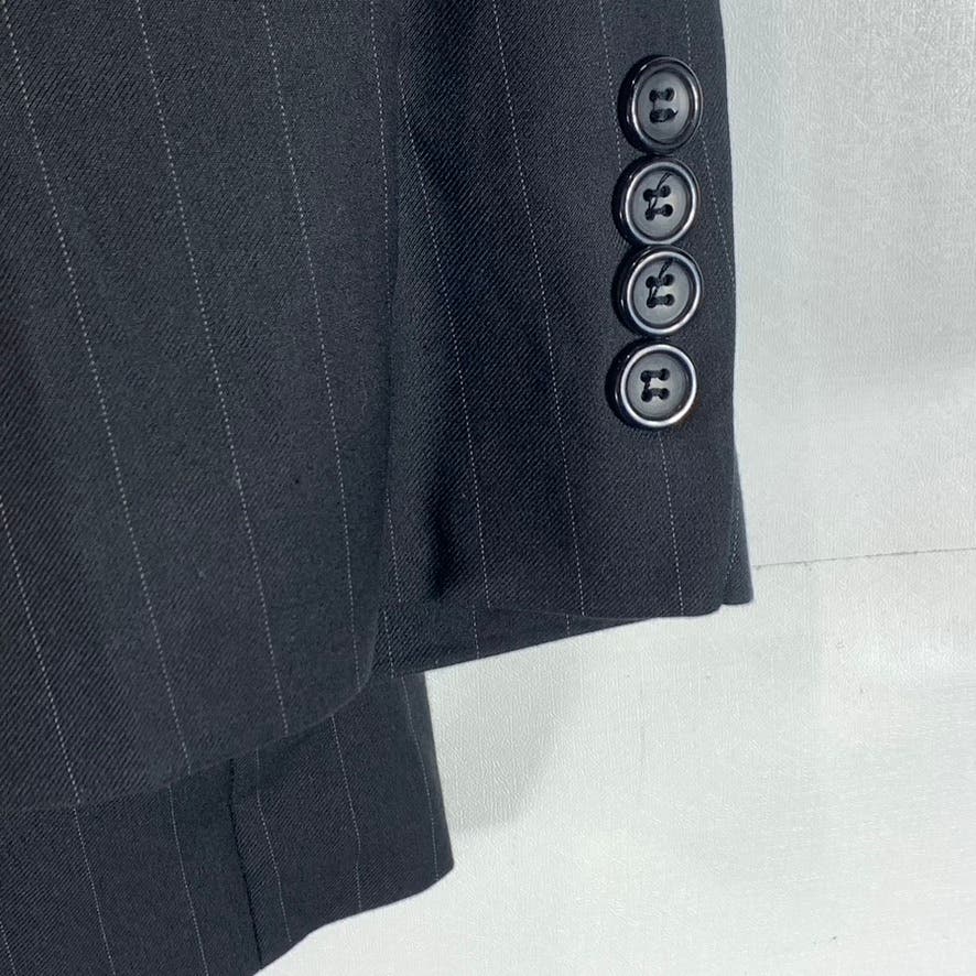 CARAVELLI Men's Black Pinstripe Three-Button Suit Jacket SZ 44S