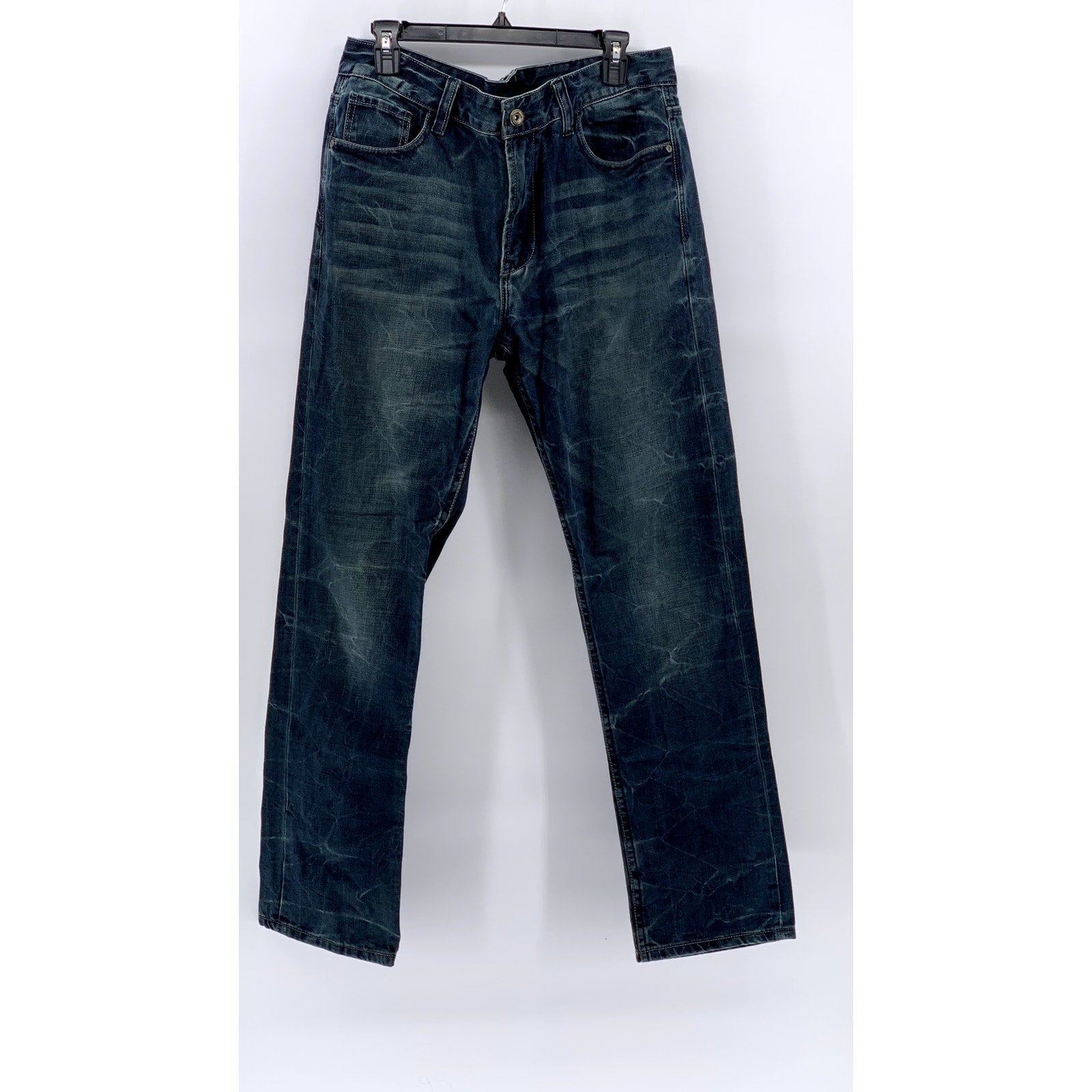 ZLSHIJIA Men's Blue Denim Straight-Leg Jeans SZ 36
