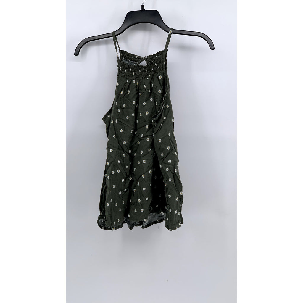 NO BOUNDARIES Juniors' Green Ditsy Floral Tank Top SZ M (7-9)