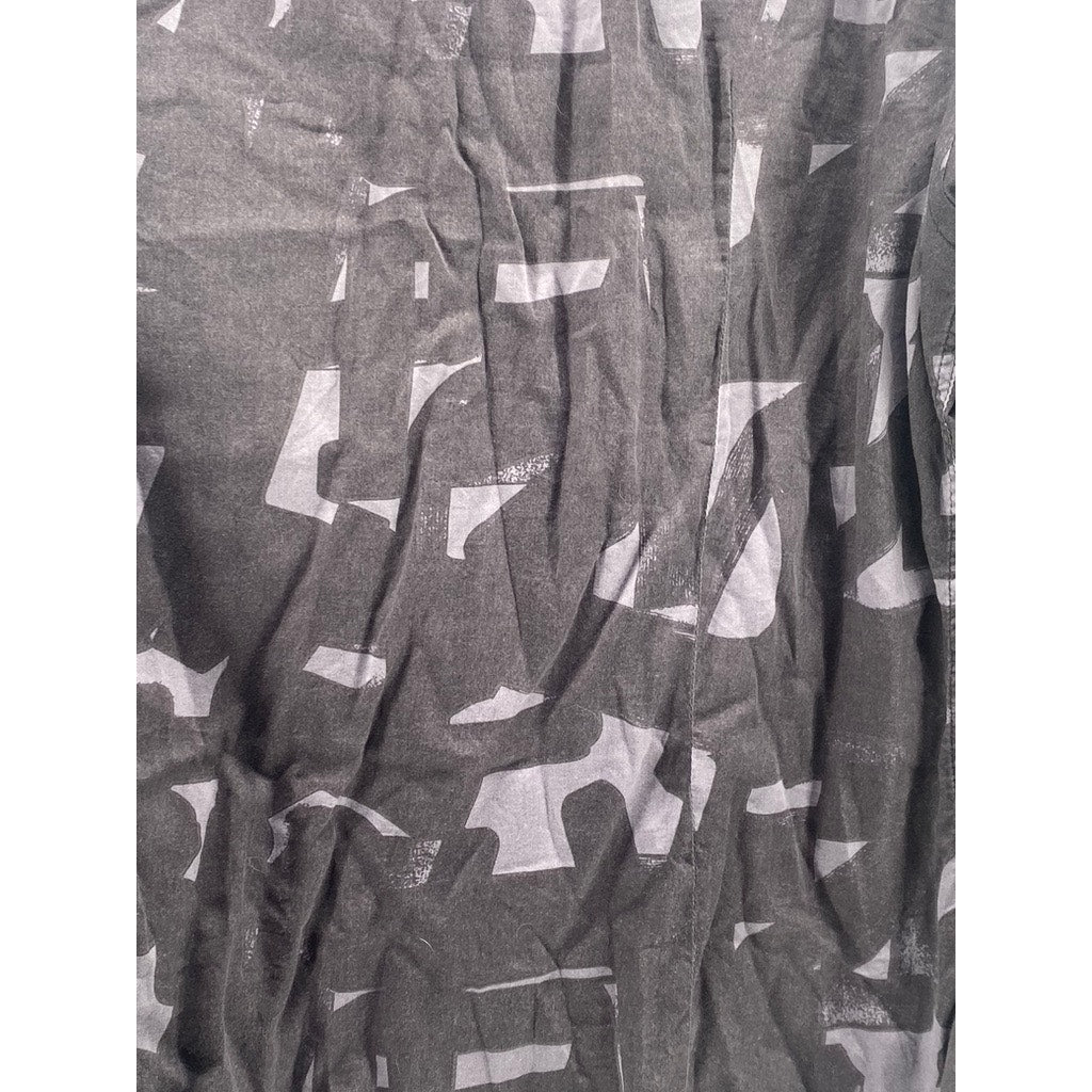 C31 ROTC Men's Gray Printed Regular-Fit Button-Up Long Sleeve Shirt SZ 42(L)