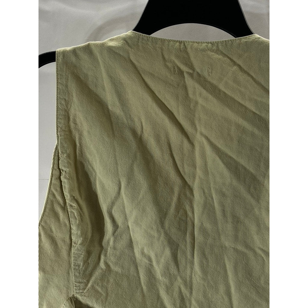 NASTY GAL COLLECTION Women’s Tan Denim 3-Button Adjustable Back Vest SZ 4