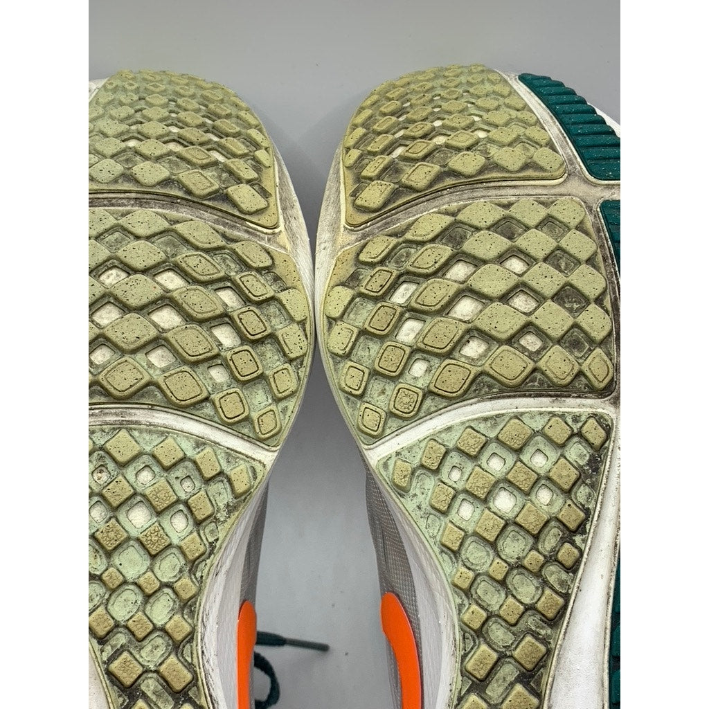 NIKE Men's Pure Platinum-Orange Mesh Air Zoom Pegasus 39 Sneakers SZ 7