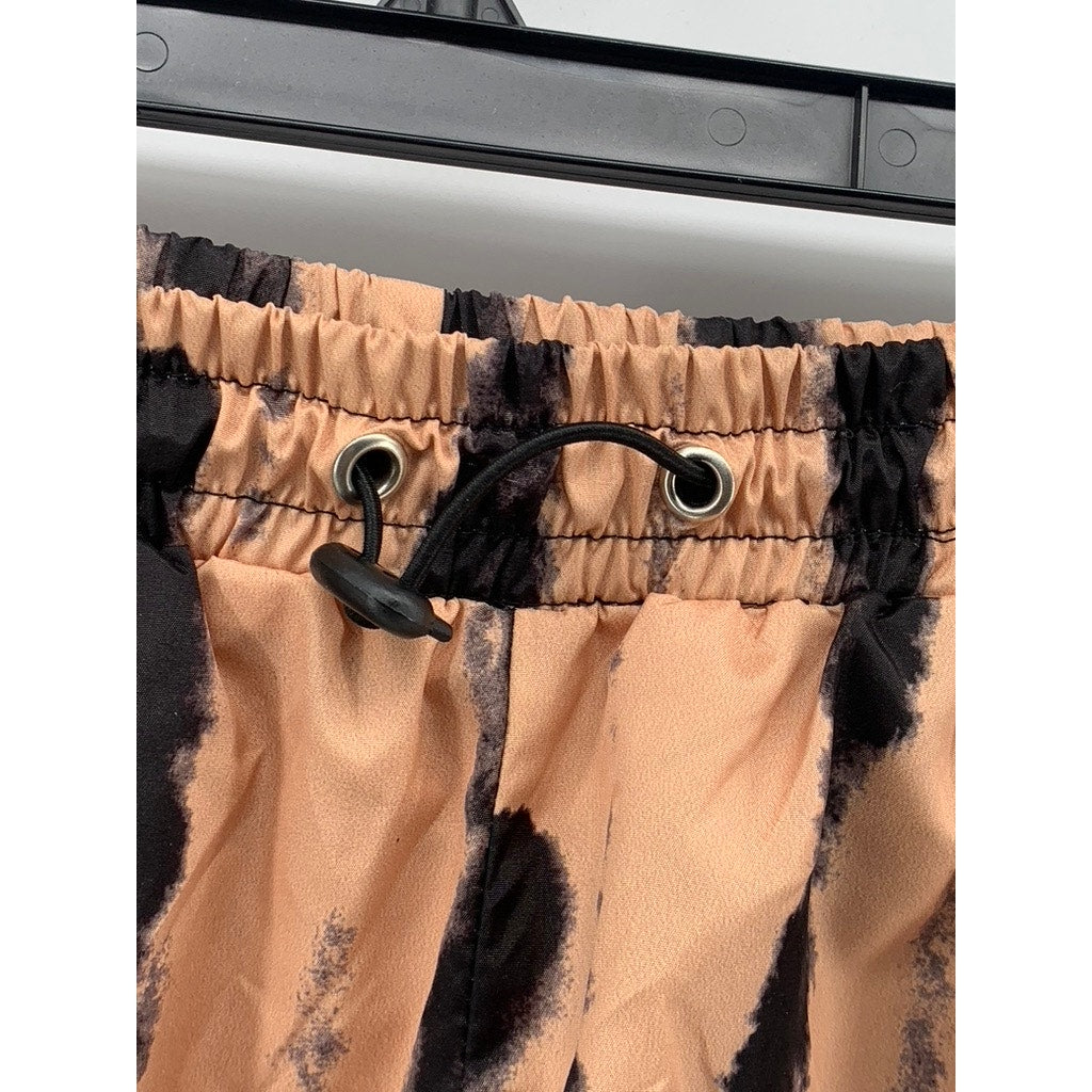 BOOHOO MAN Men's Tan-Black Printed Drawstring Casual Shorts SZ L