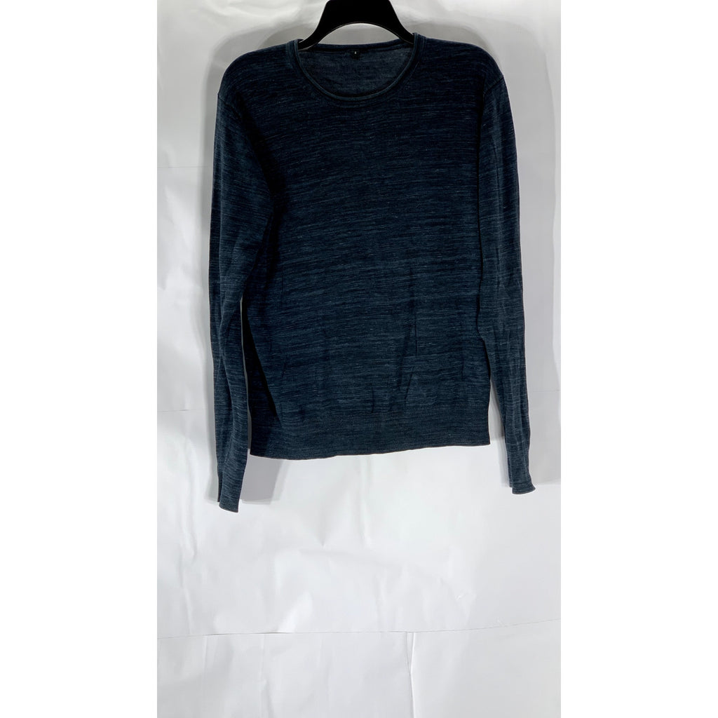 MUJI Men’s Navy Blue Crewneck Knit Long Sleeve Regular Fit Sweater SZ S