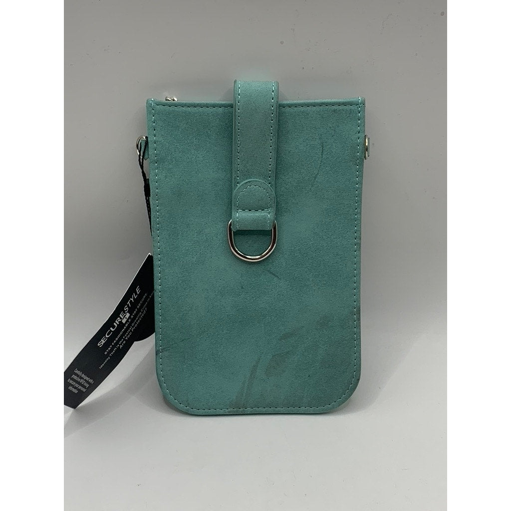 K.CARROLL ACCESSORIES Women's Teal Faux Leather Small Card Bag SZ OS