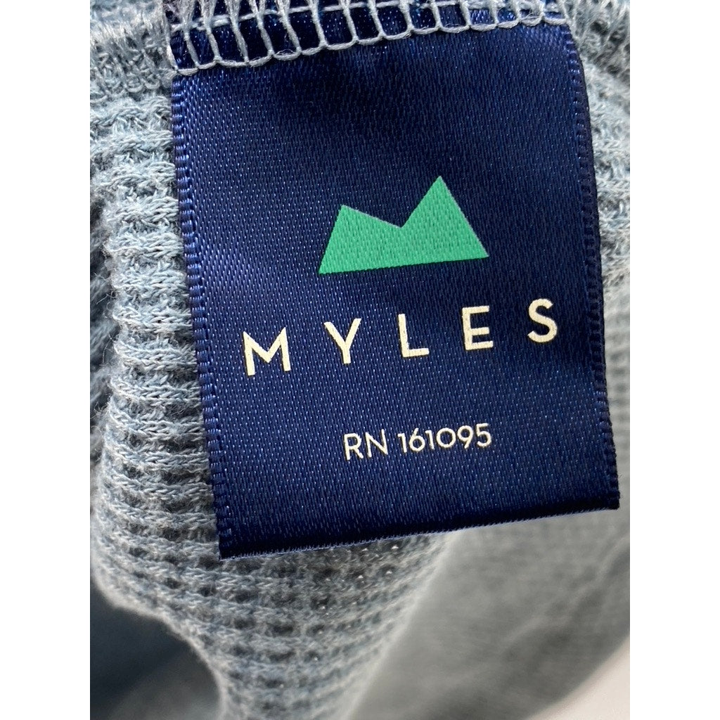 MYLES Men's Blue Long Sleeve Thermal Henley Shirt SZ XL