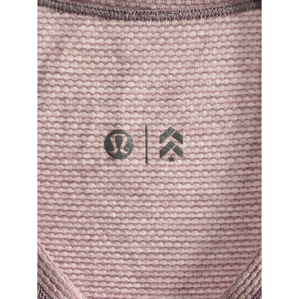 LULULEMON Women's Light Pink Textured Stronger As One Scoop-Neck Muscle Tank SZ6