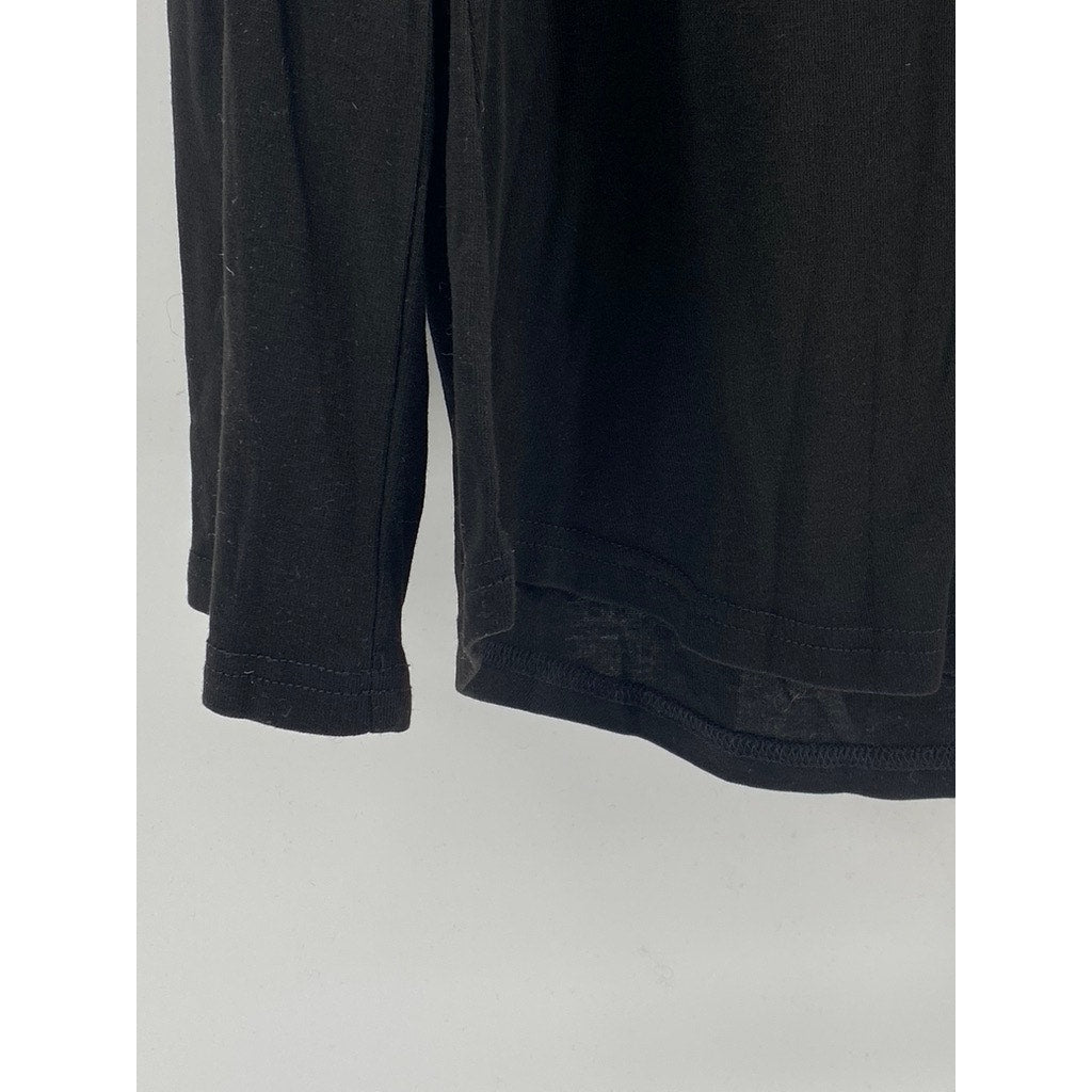 BULOTUS Women's Black Half-Zip Long Roll Tab Sleeves Tunic Casual Top SZ XL
