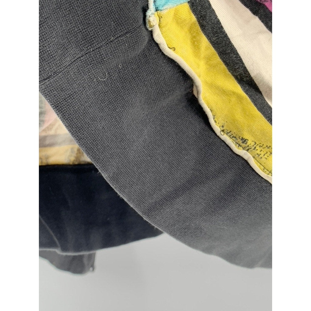 UNBRANDED Men's Black-Multi Striped Skull Graphic Casual Hooded Shirt SZ M