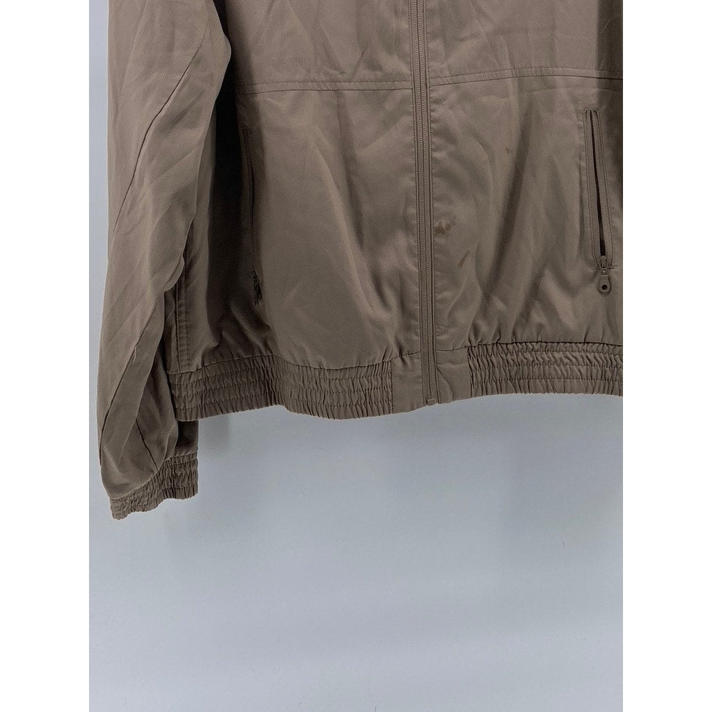 GIRLFRIEND COLLECTIVE Women’s Tan Hooded Zip-Up Jacket SZ XL