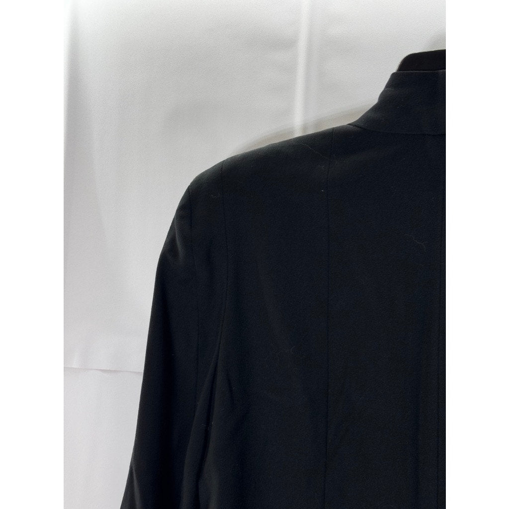 AMANDA WAKELEY Women's Solid Black Hook Closure Blazer SZ 6