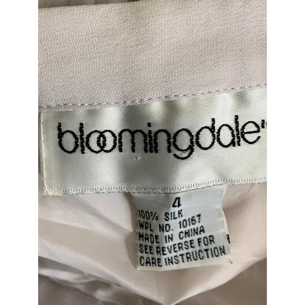 BLOOMINGDALES Women's Vintage Gray Pleated Sheer Pleated Pull-On Mini Skirt SZ 4