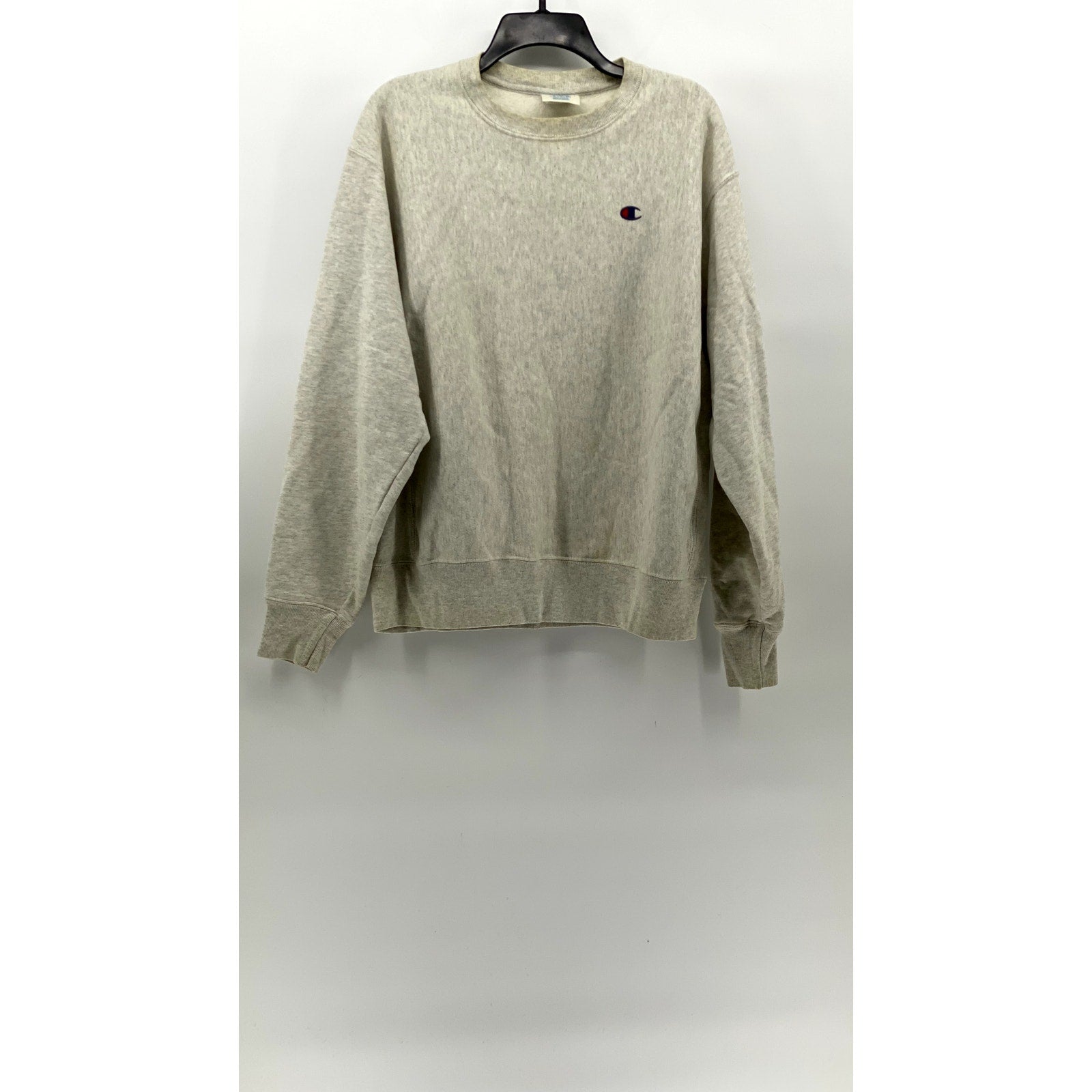 CHAMPION Men's Light Heather Gray Casual Crewneck Long Sleeve Sweatshirt SZ L