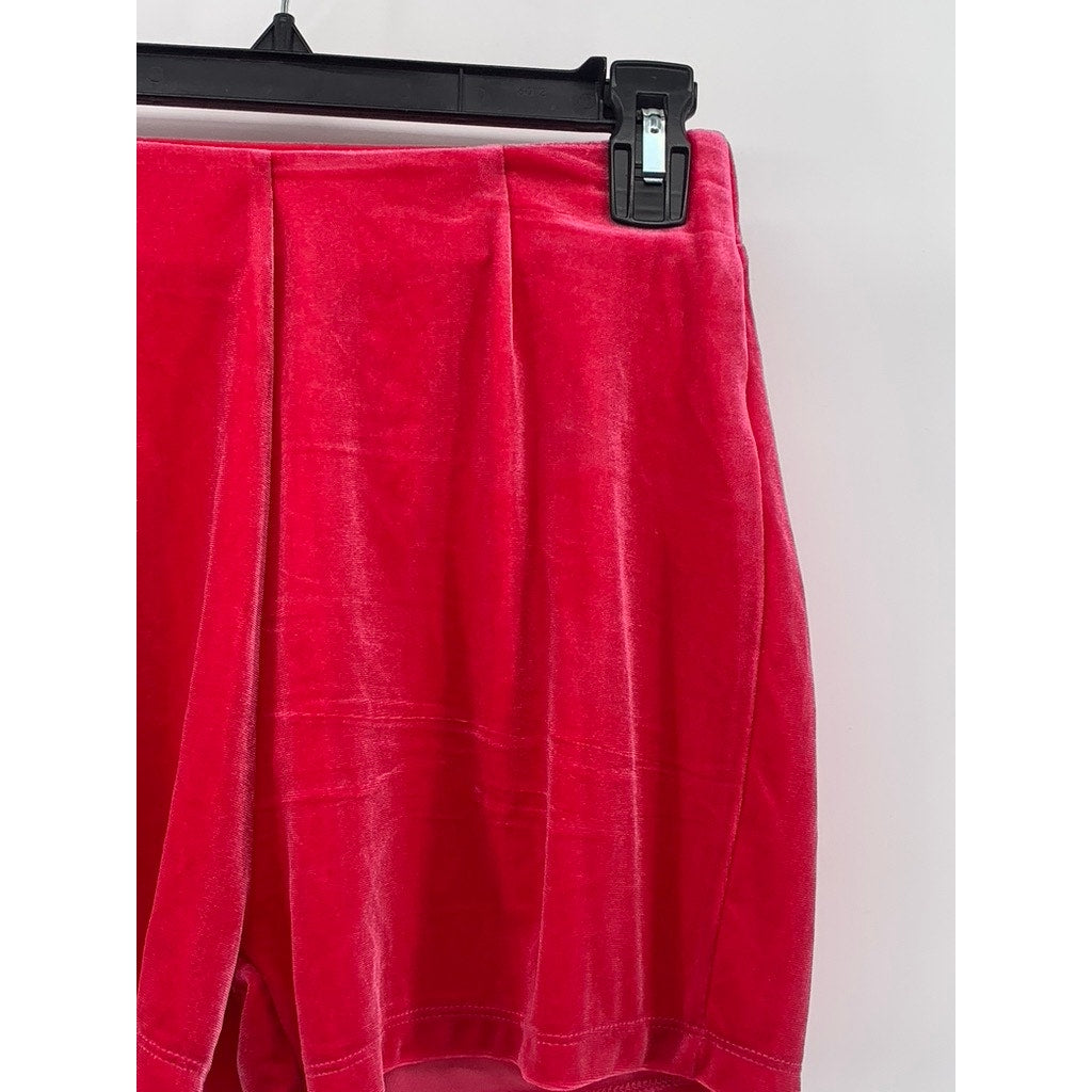 SHASA Women's Pink Velour High-Rise Pull-On Shorts SZ S