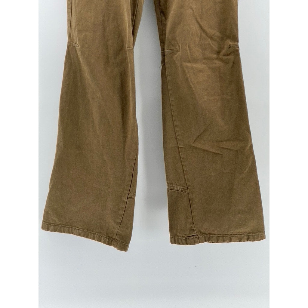 J.GALT Women's Brown Low-Rise Regular -Fit Wide-Leg Pant SZ S