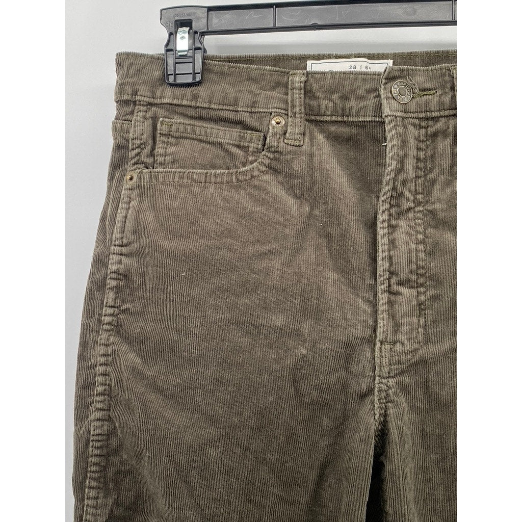 GAP Women's Deep Depth Green Corduroy Vintage Slim High-Rise Pant SZ 28/6