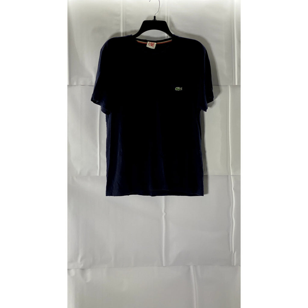 LACOSTE L!VE Men's Navy Crewneck Cotton Short Sleeve T-Shirt SZ 2(XS)