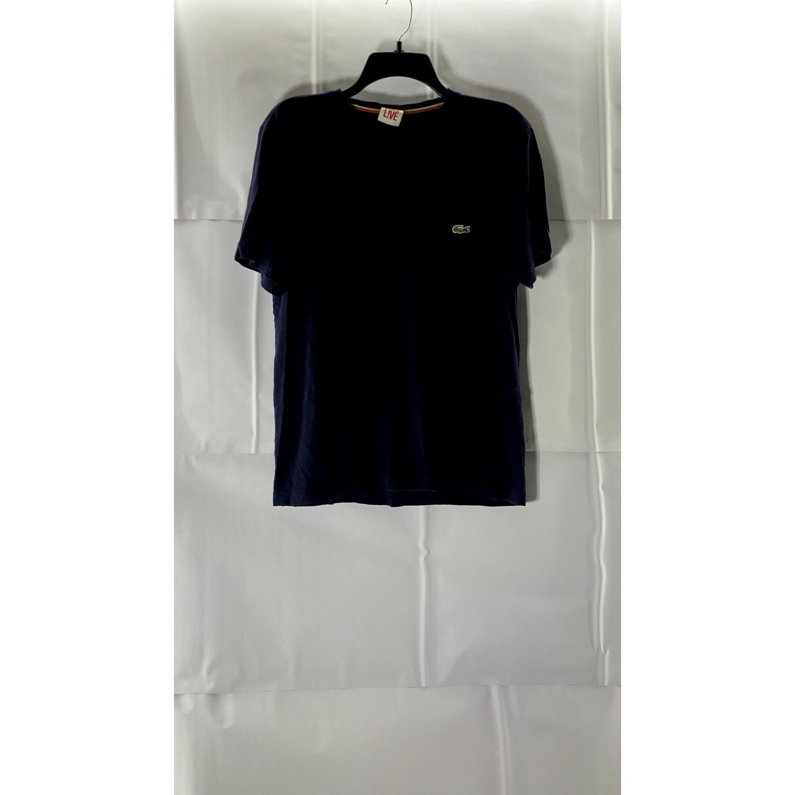LACOSTE L!VE Men's Navy Crewneck Cotton Short Sleeve T-Shirt SZ 2(XS)