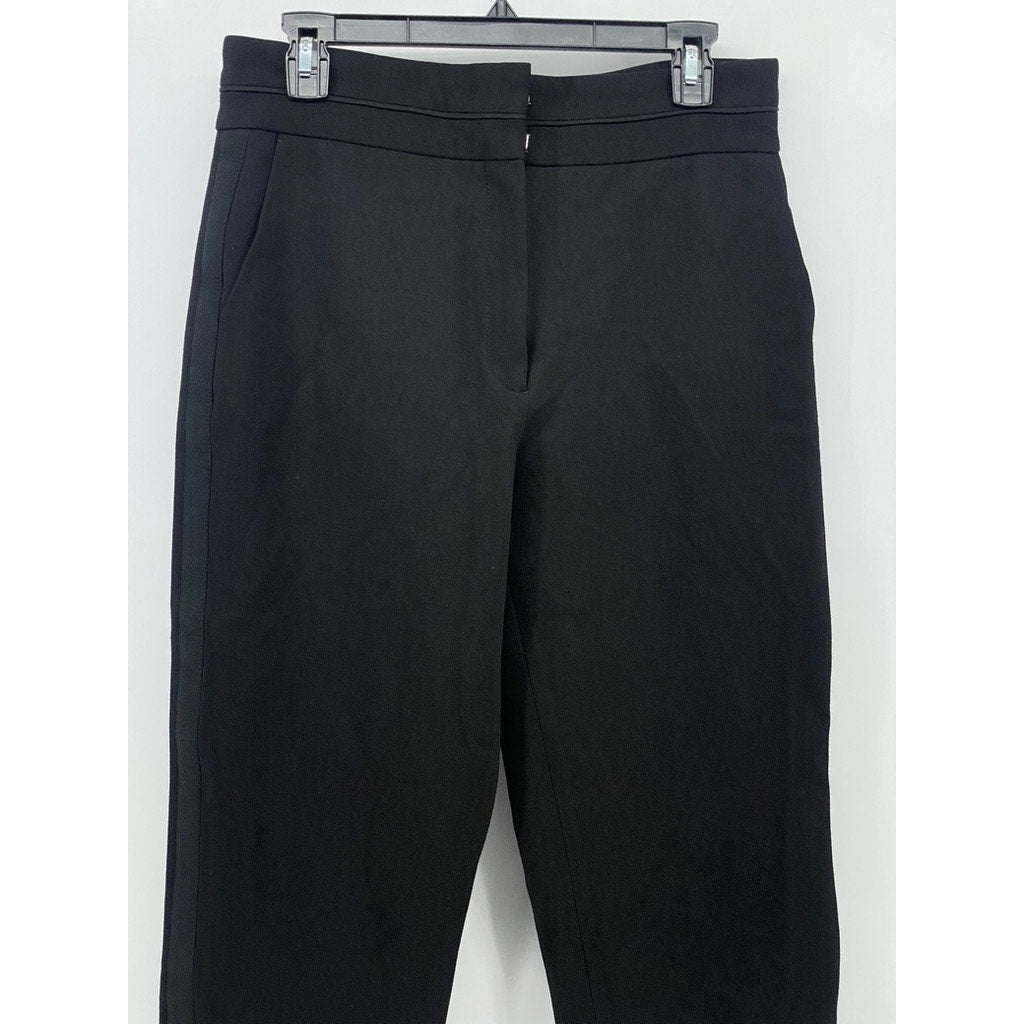 SANDRO Women's Black Slim-Leg Regular-Fit High-Rise Cropped Pant SZ 40(USL)