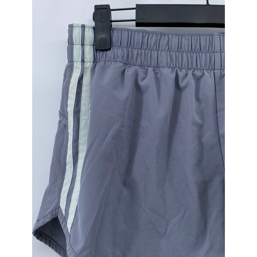 GAPFIT Women's Gray-White Side-Stripe Elastic Waist Pull-On Running Shorts SZ S