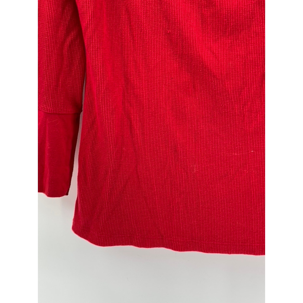 TOMMY HILFIGER Women's Red Cowl-Neck Long Sleeve Sweater SZ L