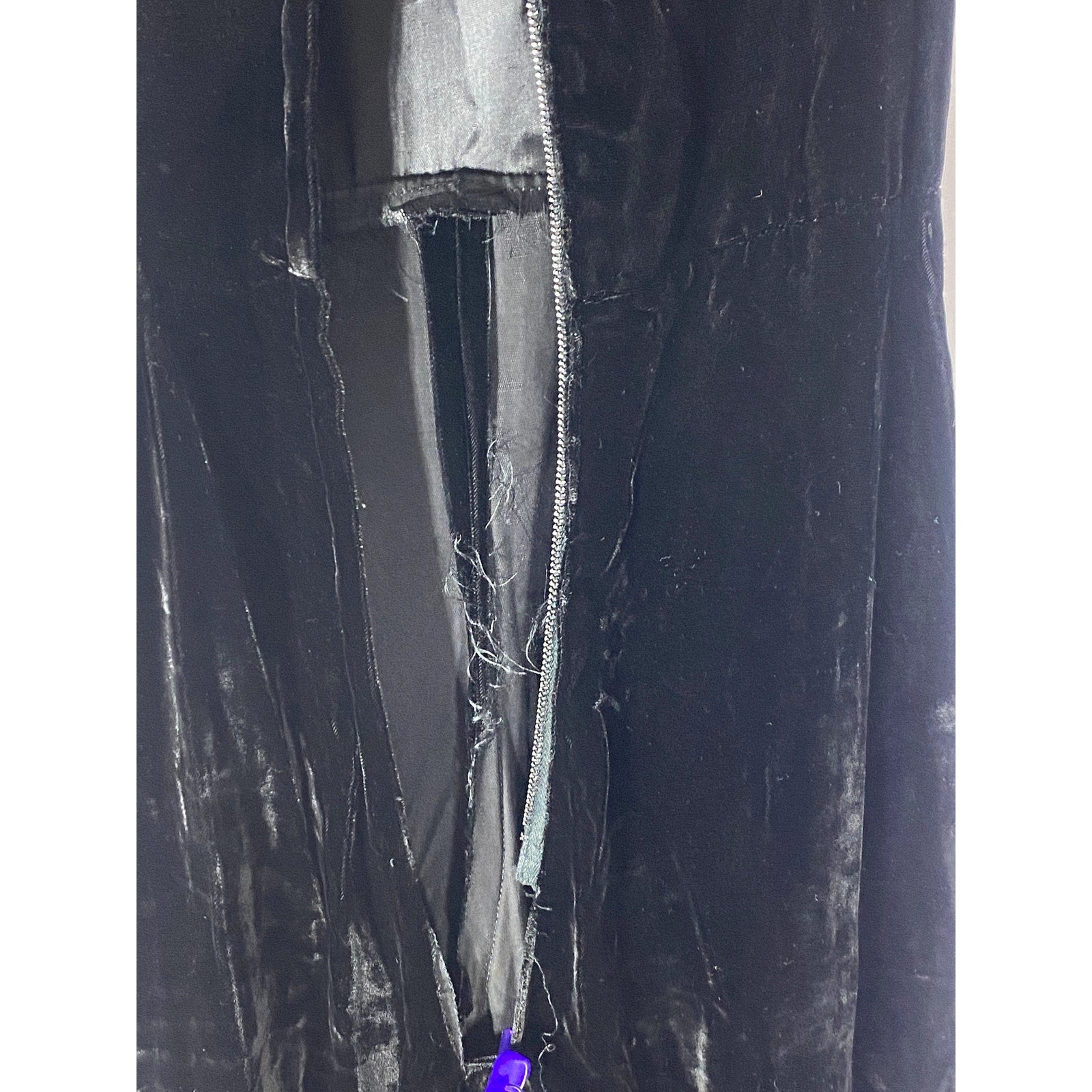 ILGWU Women's Vintage Black Velvet Embroidered Mock-Neck Sleeveless Jumpsuit SZS