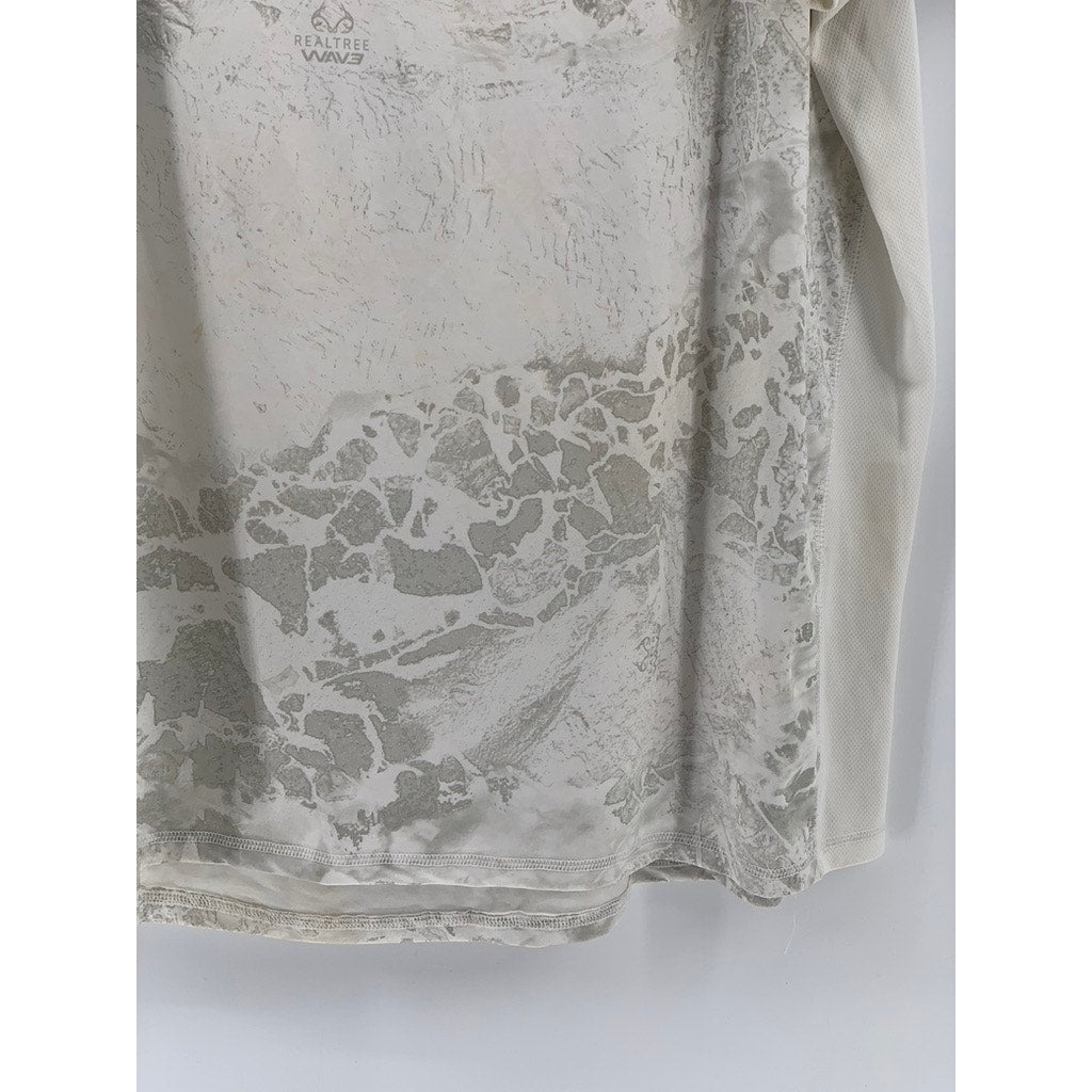 REALTRTEE Men's White-Gray Crewneck Lightweight Short Sleeve T-Shirt SZ 2XL