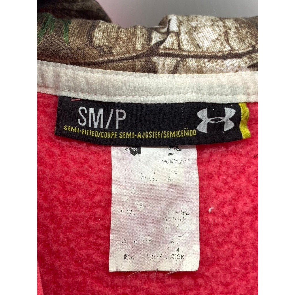 UNDER ARMOUR Women's Neon Pink Semi-Fitted Storm Caliber Hoodie SZ S