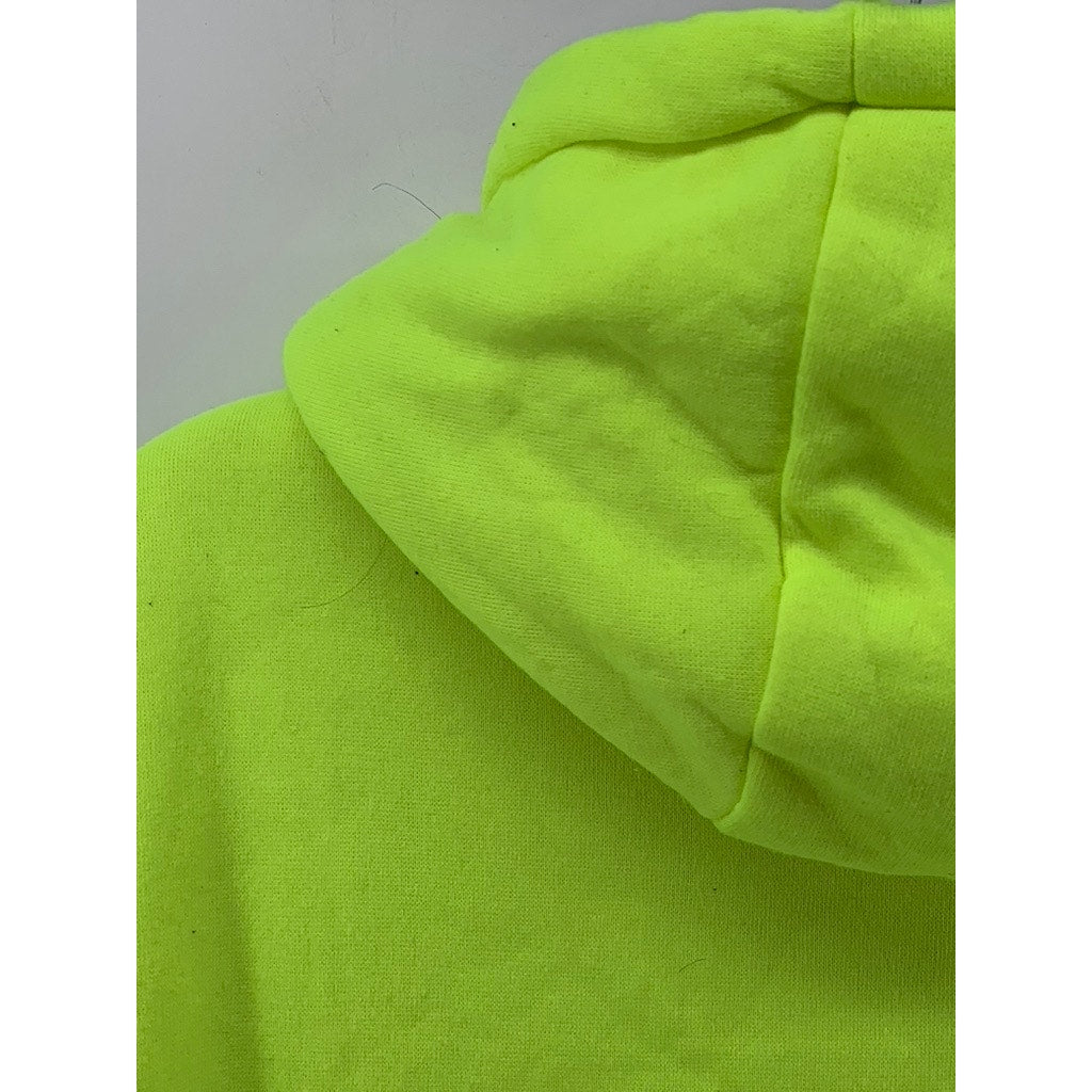 JACKSON HOLE Men's Neon Green Sherpa Fleece Zip-Up Hooded Sweater SZ XL