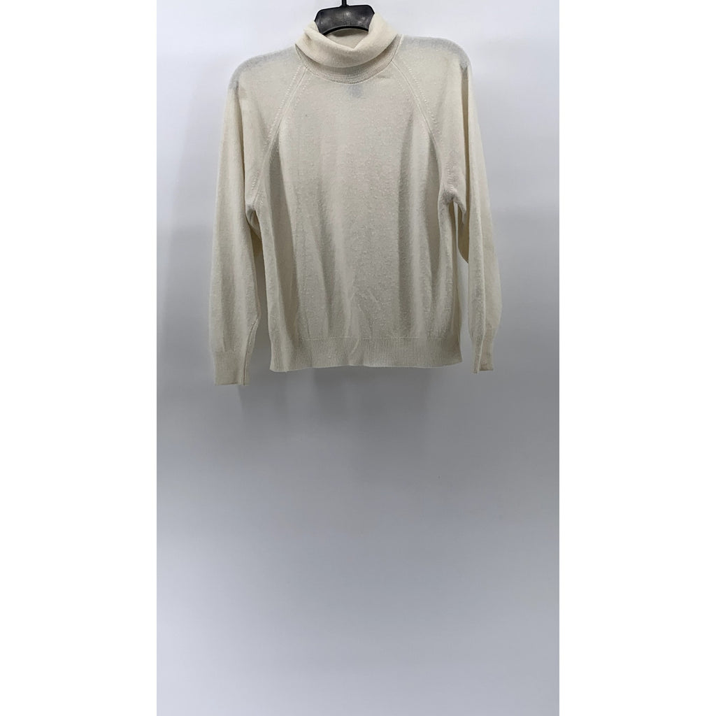 DESIGNERS ORIGINALS Women's Cream Luxelon Turtleneck Long Sleeve Sweater SZ M
