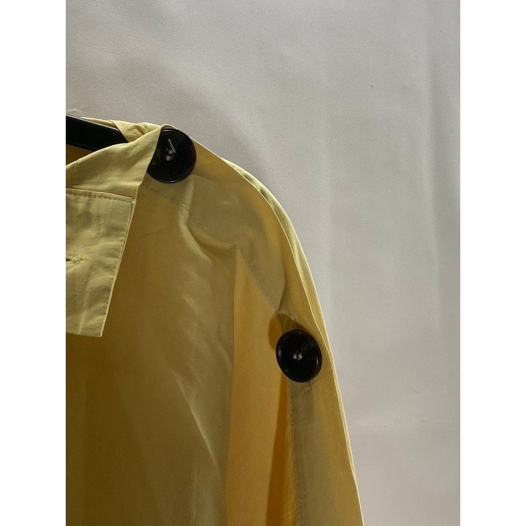 ZARA Women's Yellow Side Button Collar Long Sleeve Top SZ XS