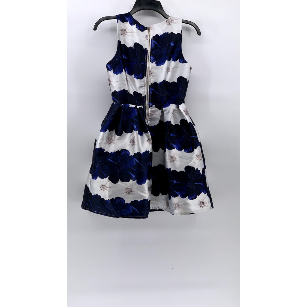 FOREVEVER 21 CONTEMPORARY Women's Blue-White Printed Fit & Flare Mini Dress SZ S