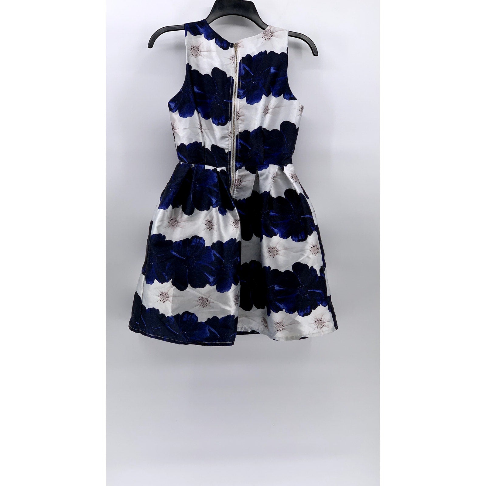 FOREVEVER 21 CONTEMPORARY Women's Blue-White Printed Fit & Flare Mini Dress SZ S