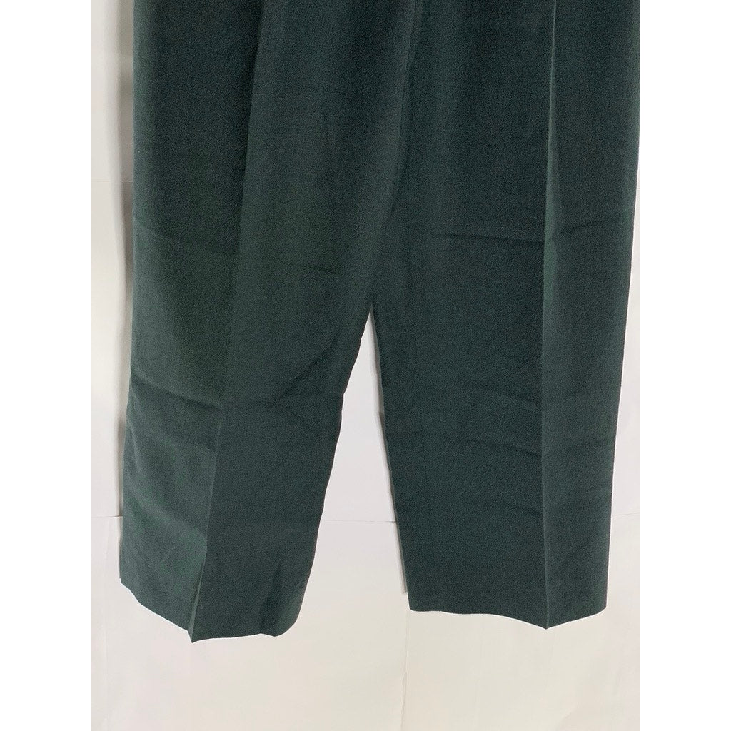 HARVE BENARD Women's Vintage Black Wool Pleated Straight-Leg Pant SZ 8