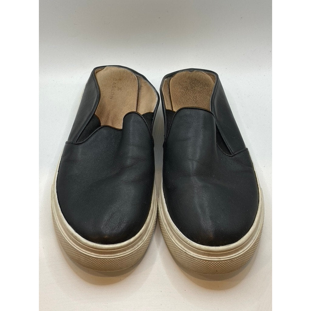 CASLON Women's Black Leather Round-Toe Slip-On Casual Mule Shoes SZ 9.5