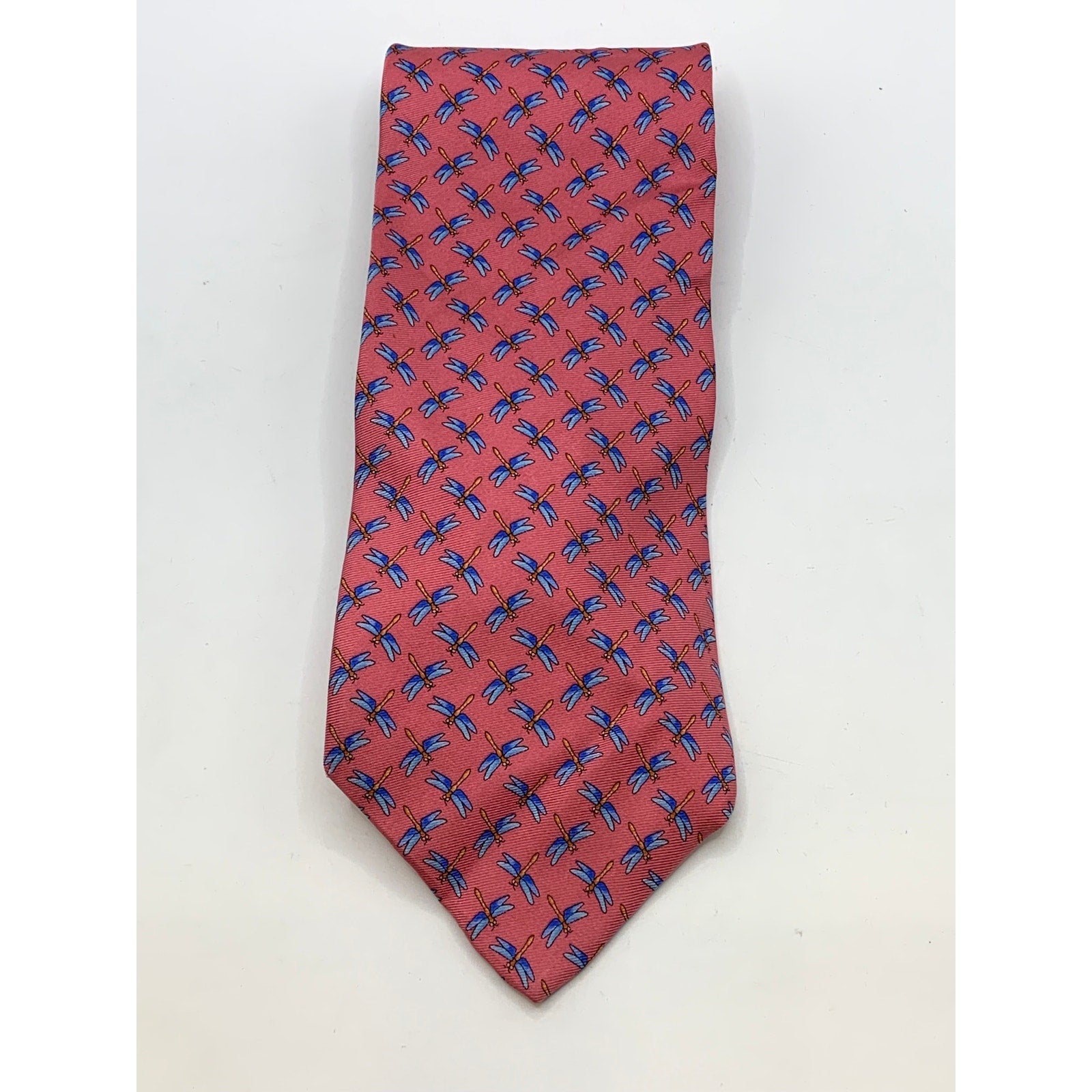 346 BROOKS BROTHERS Men's Pink-Blue Dragonfly Print Tie