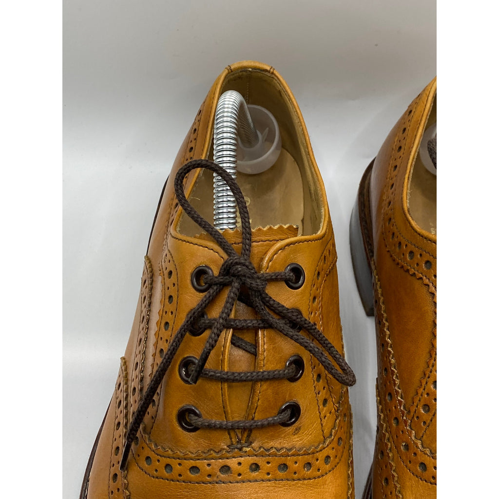 LOAKE 1880 Men's Brown Leather Ashby Wingtip Lace-Up Oxford Shoes SZ 8.5