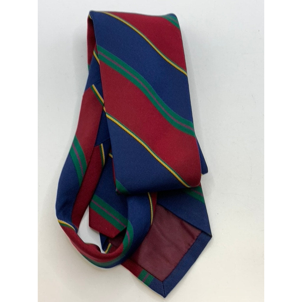 POLO BY RALPH LAUREN Men's Blue-Red-Green Striped Silk-Blend Tie SZ OS