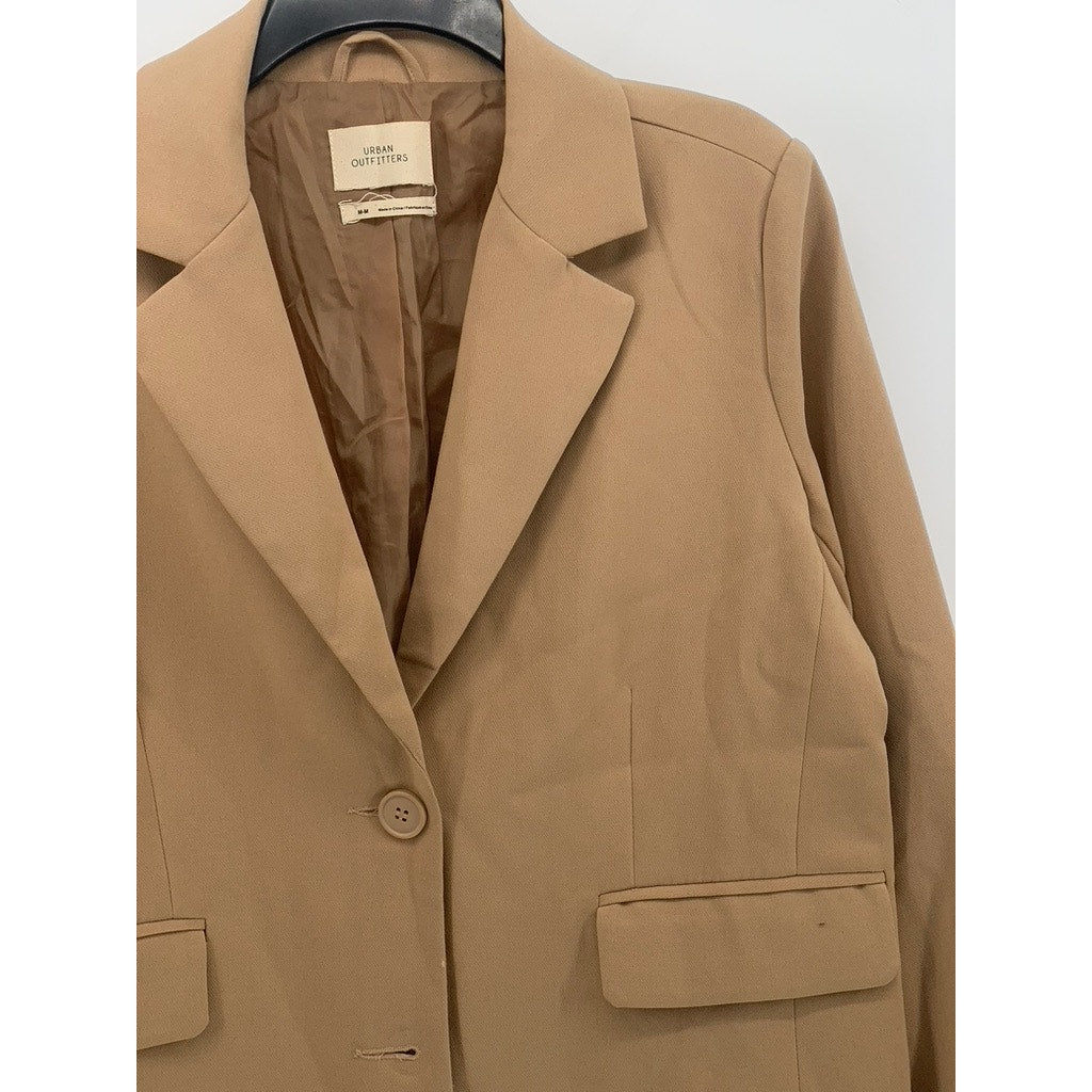 URBAN OUTFITTERS Women's Camel Brown Two-Button Notch Collar Blazer SZ M
