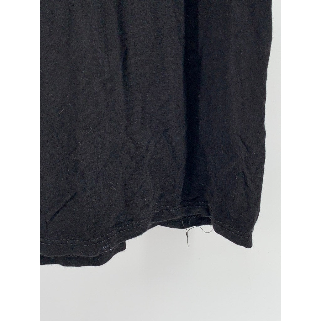 ELITE COLLECTION Women's Black Crew-Neck Cutout Short Sleeve Top SZ L