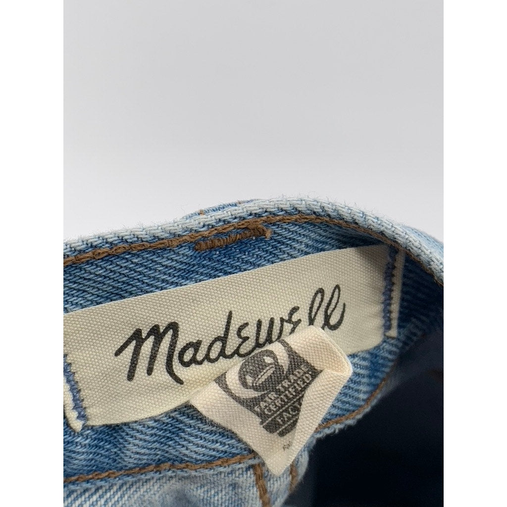 MADEWELL Women's Blue Denim Frayed Baggy Bermuda Shorts SZ 23