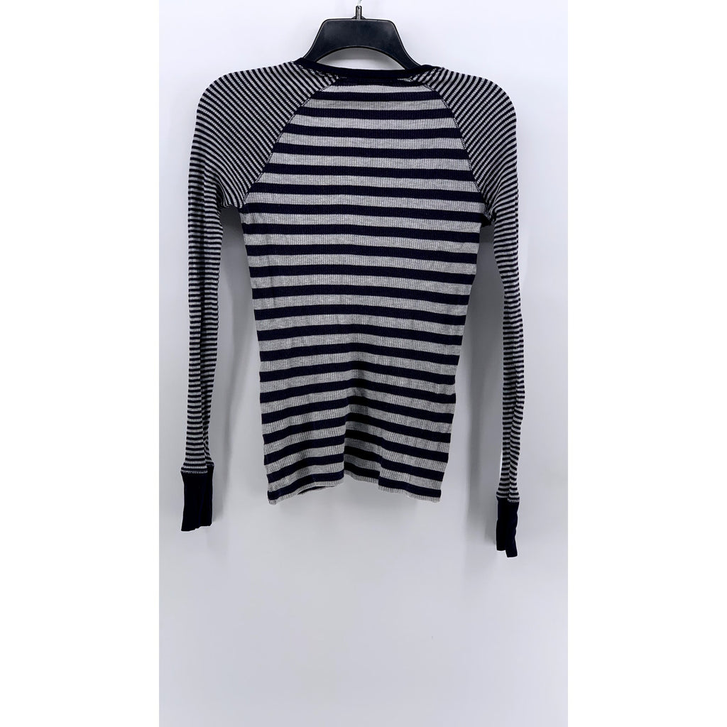 GAP Women's Navy-White Striped Ribbed Long Sleeve Top SZ XS