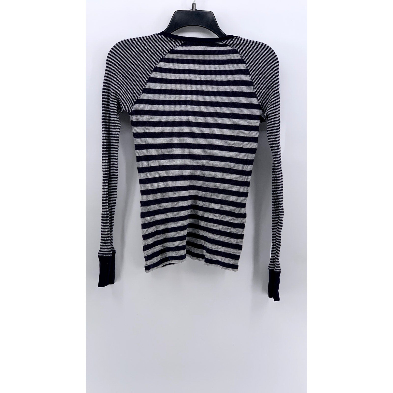 GAP Women's Navy-White Striped Ribbed Long Sleeve Top SZ XS