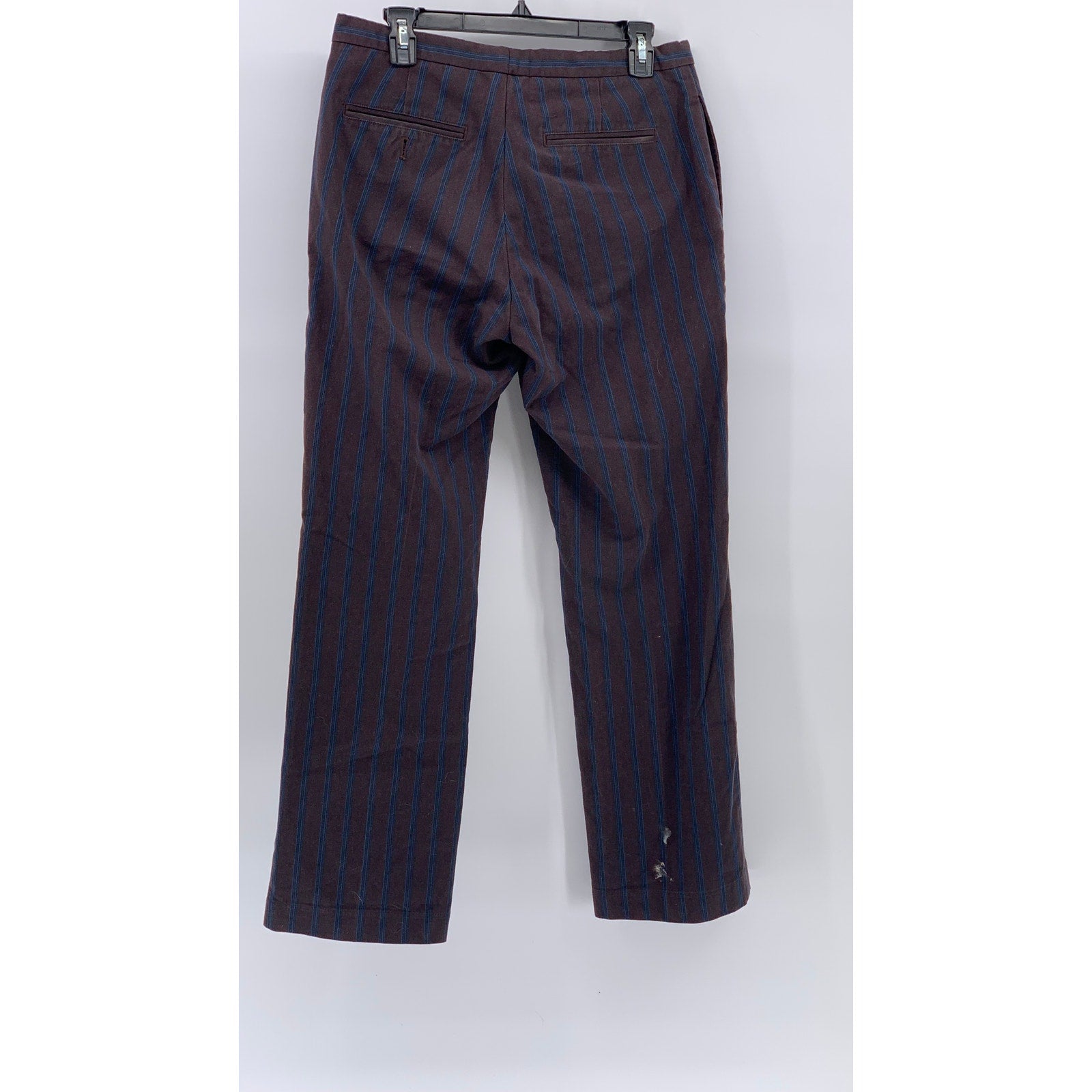 PENGUIN Men's Brown-Blue Striped Flat Front Straight-Leg Regular Fit Pant SZ 32